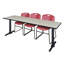 Neyland Cain T-Base training table and 2 Zeng stackable chairs-32520305-32520313-131241261