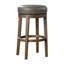 Ensemble de 2 tabourets de bar ronds et pivotants, siège pivotant en similicuir à 360 degrés et garniture cloutée-1598297365
