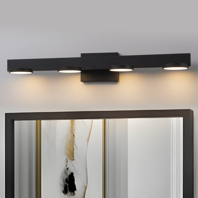 30" W Aluminum LED Vanity Light with Frosted Acrylic Shade
