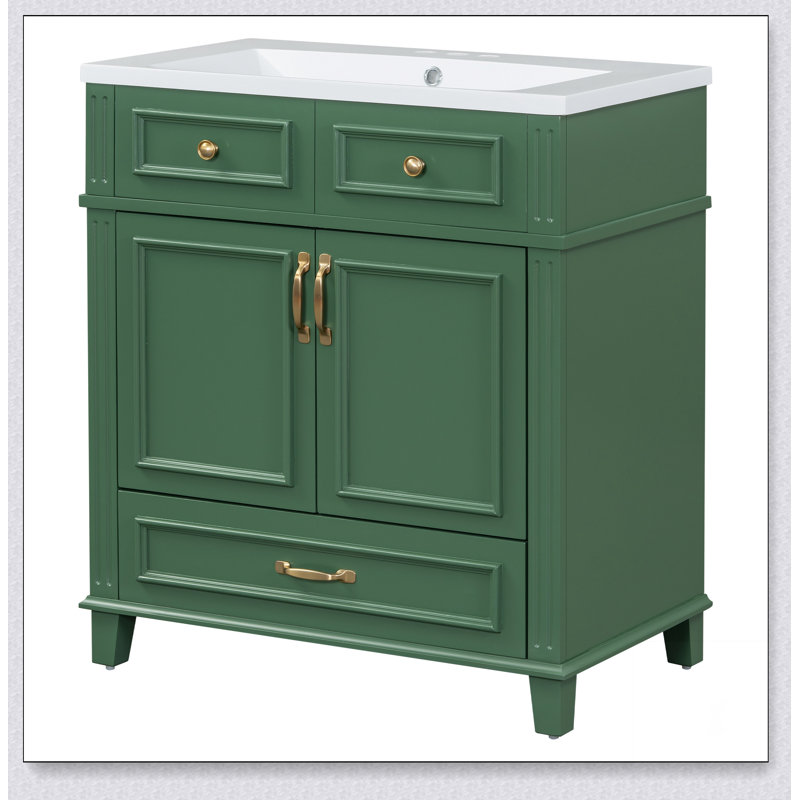 Meuble-lavabo 30 po sans comptoir, armoire de rangement en bois massif