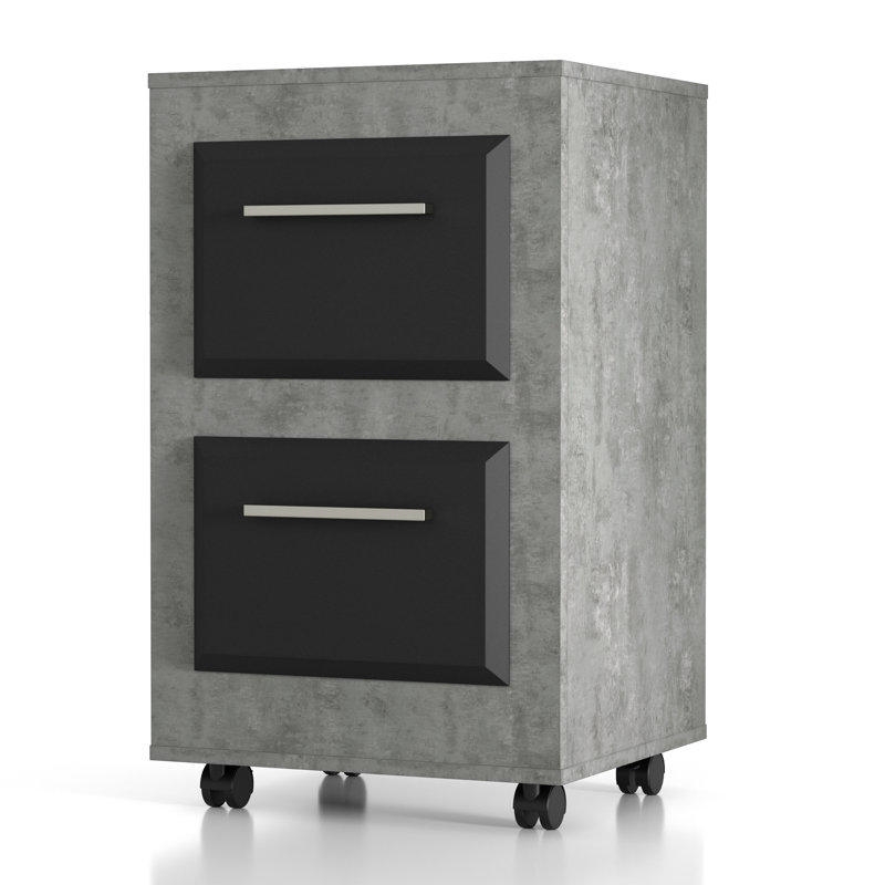 Kettering 21.02'' Wide 2 -Drawer Mobile File Cabinet, Cement