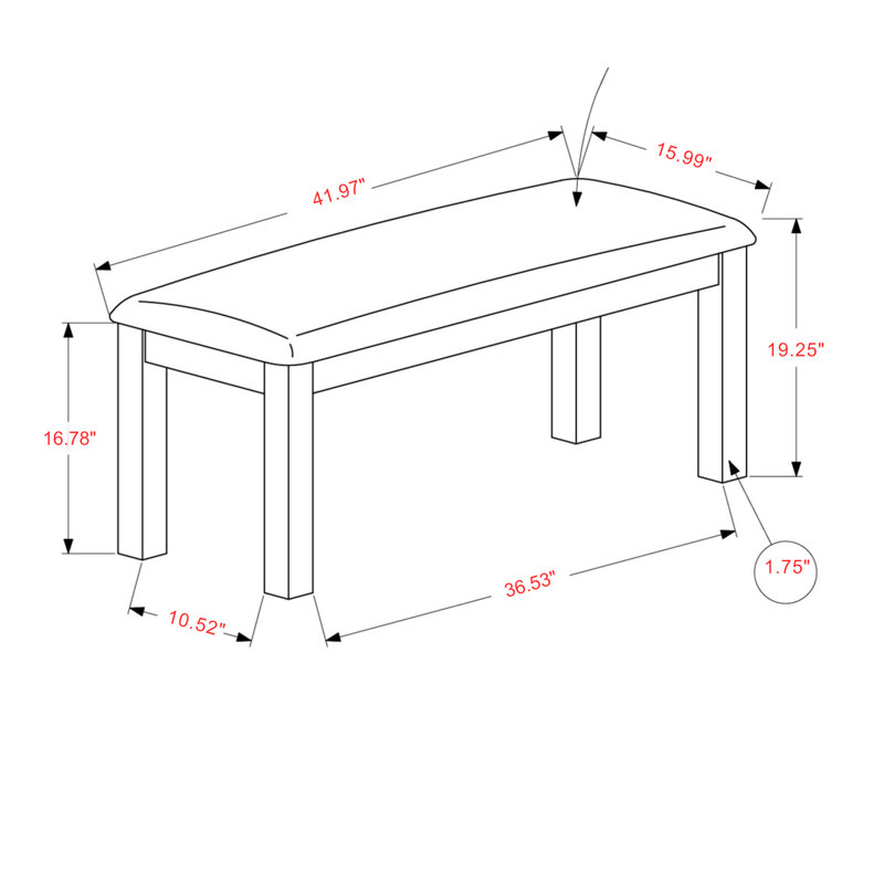 Bushwick 42" Rectangular Transitional Bench