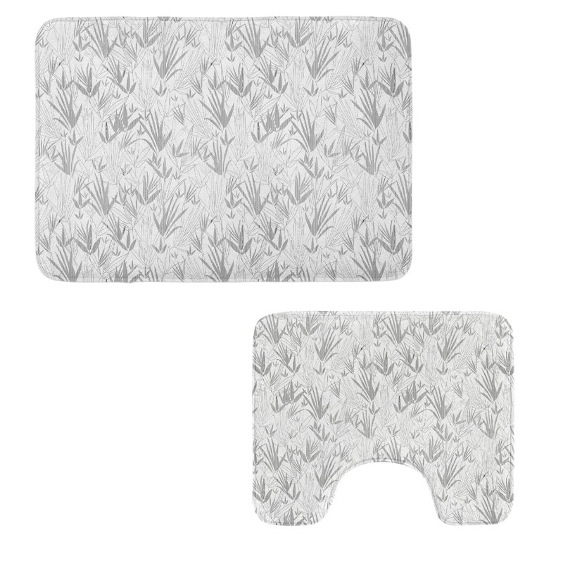  Tapis de salle de bain asiatique à motif asiatique 2 pièces