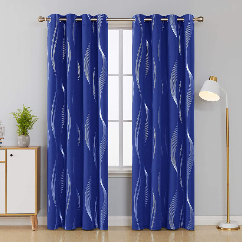 Spurgh Room Darkening Curtain Pair, 52" W x 84" L, Royal Blue