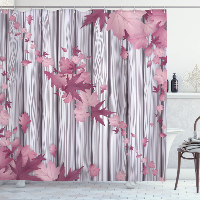 Ensemble de rideau de douche et crochets Autumn, H 69 po x l 84 po, Rose séchée