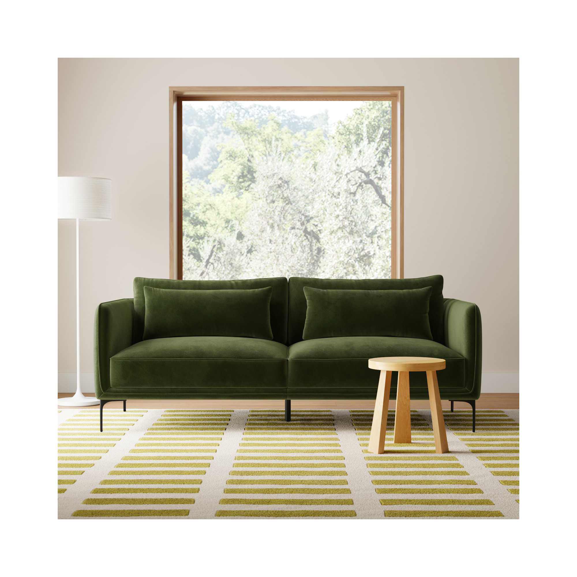 Rae 84'' Upholstered Sofa, Falkirk Military Green