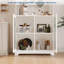 Armoire garde-manger 71 po, armoire de rangement haute autoportante à 6 niveaux avec panneau perforé, 2 armoires, tablettes ouvertes, portes en verre, organisateur de rangement pour le bar à café pour la cuisine, la salle à manger et le salon-1276567610