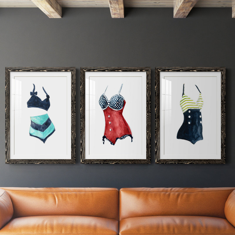 Ensemble de peinture rétro 3 pièces, Noir, H 31,5 po x l 47 po x P 1,5 po