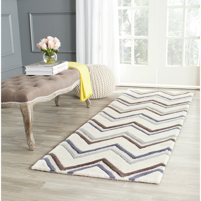 Tapis en laine touffeté à la main Laquaya, Tapis de couloir 2 pi 6 po x 8 pi