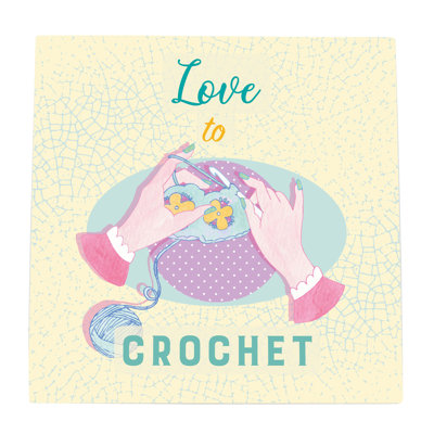 Love To Crochet Ceramic Picture Tile Wall Décor