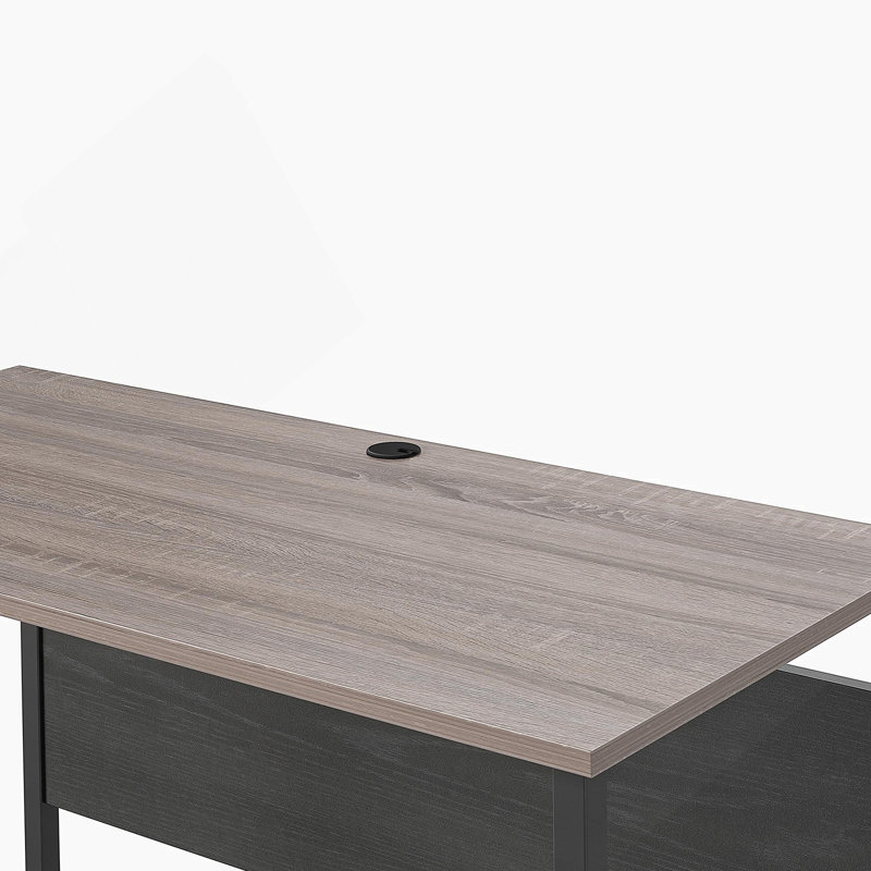 Writing Desk With Metal Legs, Wood