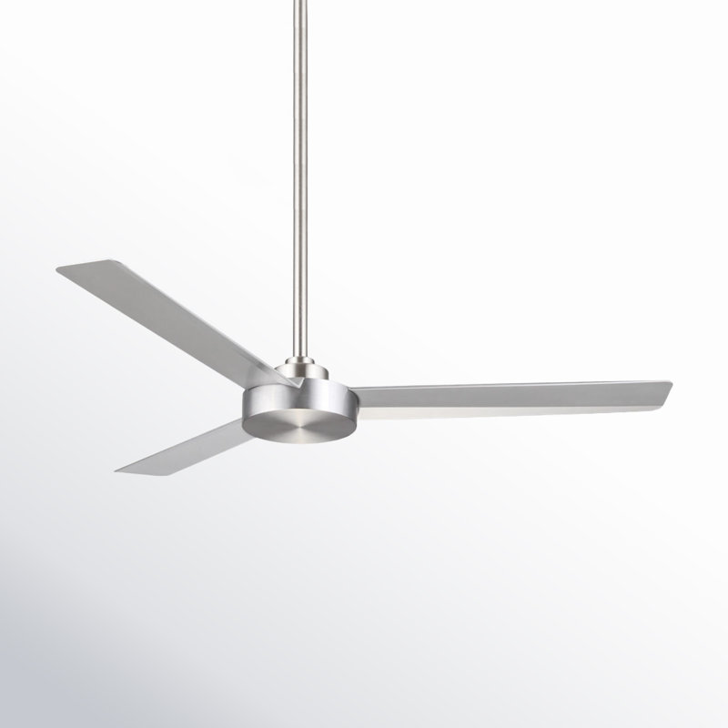 52" Roto 3 - Blade Propeller Ceiling Fan with Wall Control, Brushed Aluminum