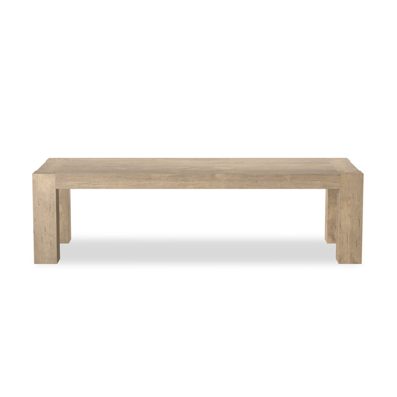 Abaso Dining Table, Whitewash Rustic Wormwood Oak, 30'' H x 108'' W x 43'' D