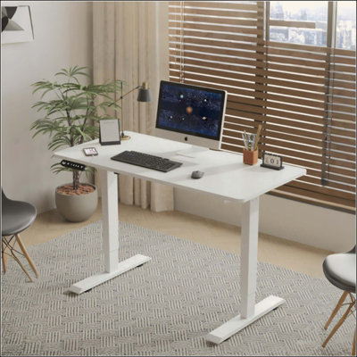 Electric Standing Desk With Height Adjustment, Reinforced Steel Frame, And Smart Controller For Home And Office Use