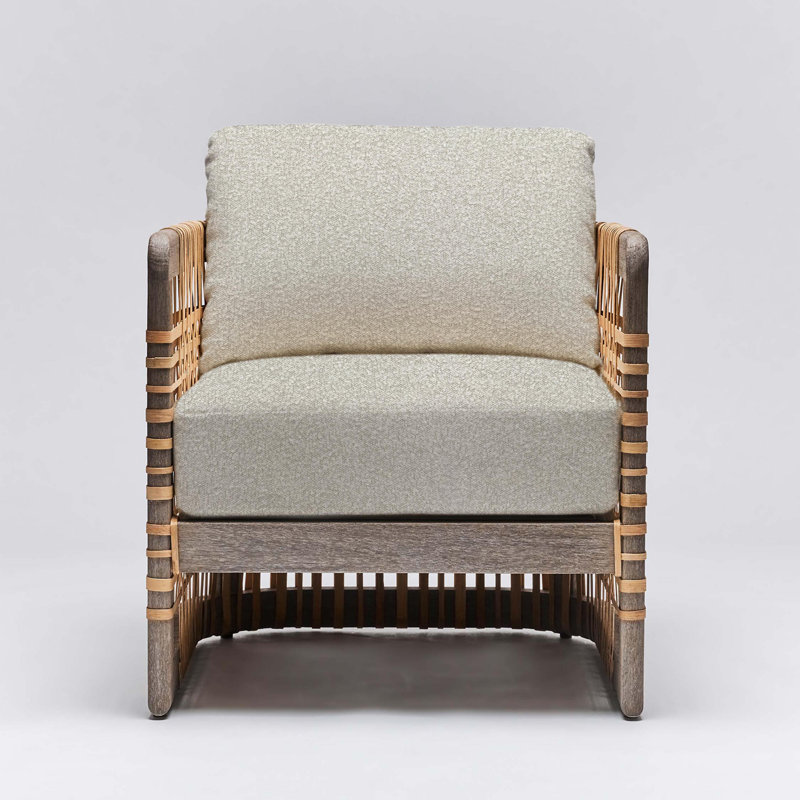Fauteuil Palms, Cérusé blanc, Chanvre