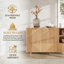 Buffet Mid-Century géométrique en bois avec rangement polyvalent