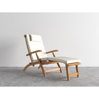Cripe Anders Teak Outdoor Folding Lounge Deck Chair
