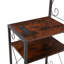 Cadre de grand lit avec 2 têtes de lit avec tables de chevet et armoire de rangement, tête de lit avec tablettes, tête de lit bibliothèque facile à assembler pour le fer et le bois brun rustique