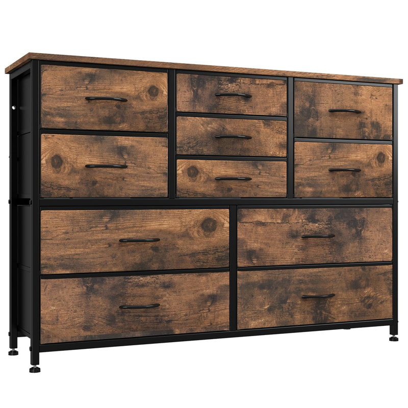 Commode 11 tiroirs, Brun rustique
