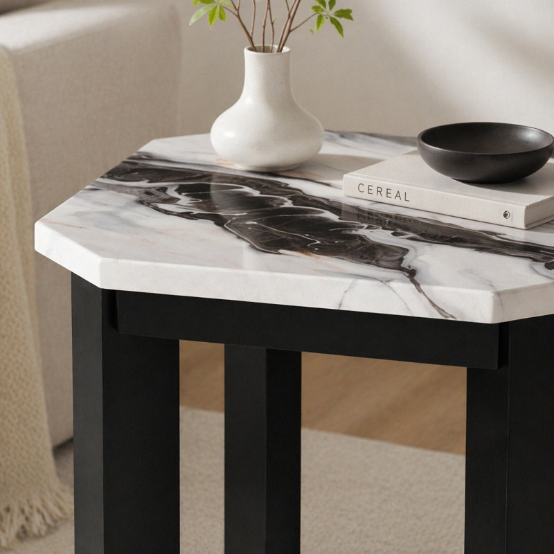 Table de bout Jasper Panda, H 24,03 po x l 24,03 po x P 24,03 po