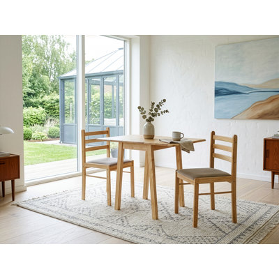 Mackavelli 2 -Person Drop Leaf Solid Wood Dining Set