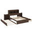 Lit plateforme double avec tablettes coulissantes-1425942185