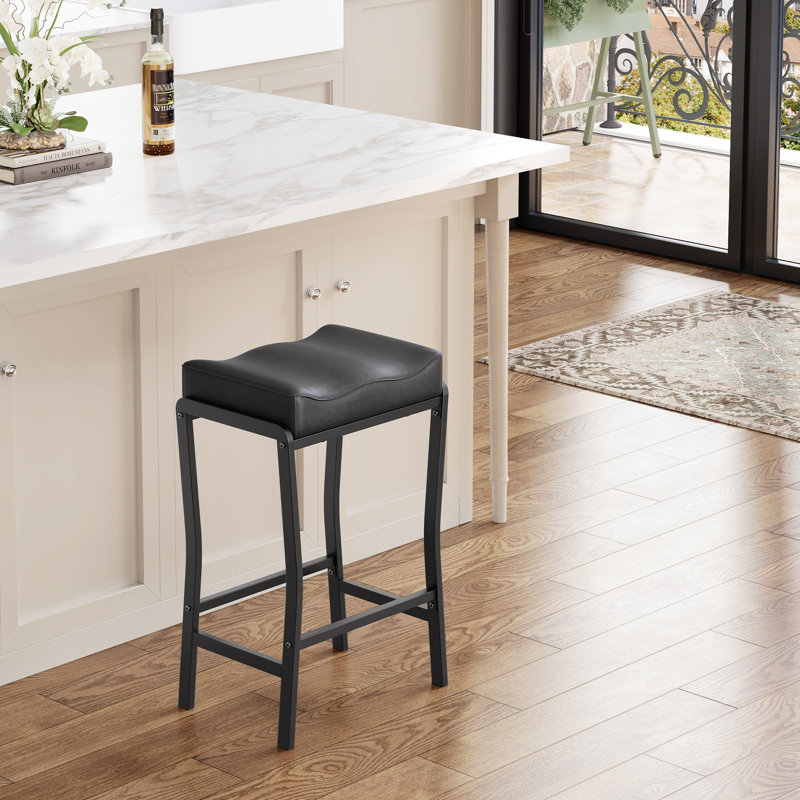 Counter Stool with Metal Frame, 1, Black