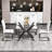 47.24" Rectangular Clear Tempered Glass Dining Table,Stylish Design With Metal Legs, Kitchen Table For Dining Room-996021394-996021407