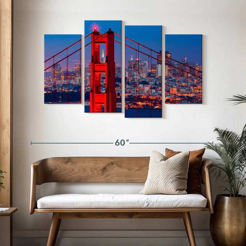 Lilie Glowing Golden Gate Bridge, 32" H x 52" W