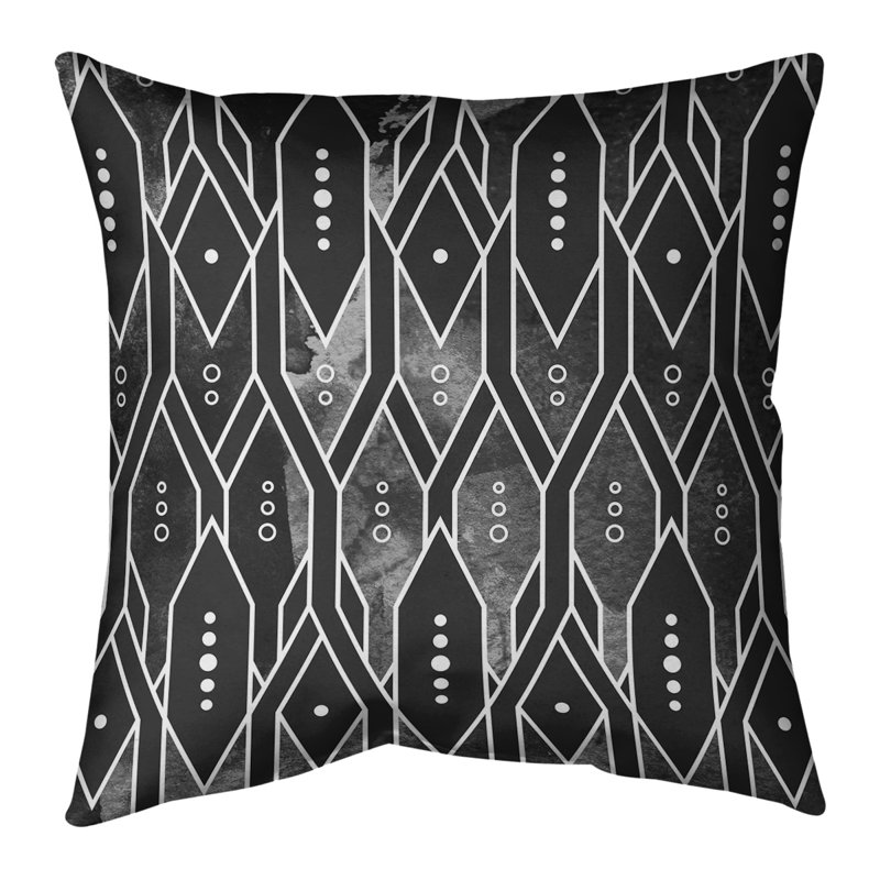 Katelyn Elizabeth Geometric Linen Reversible Throw Pillow, No Fill, Black, Cotton Twill