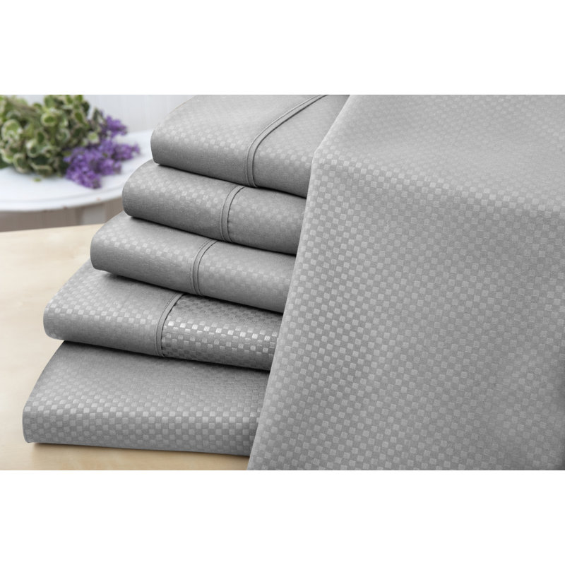 Ensemble de draps à carreaux 6 pièces US Army, Ensemble de draps pour taille de lit très grand a, Argent