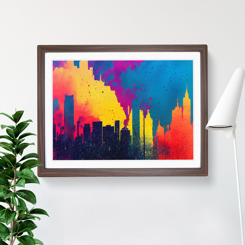 Skyscraper Skyline Splash Vol.3 Abstract - Framed Print, Walnut, 34cm H x 46cm W x 2cm D