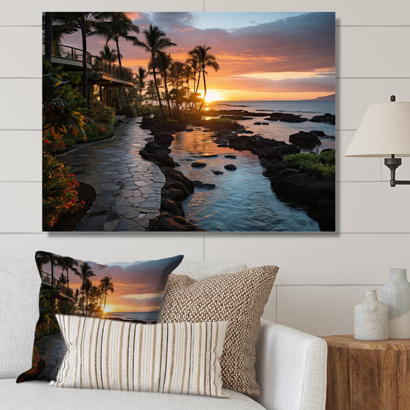 Maui Tropical Dreamscape I, reproduction d'art sur toile, H 16 po x l 32 po x P 1 po, Toile tendue