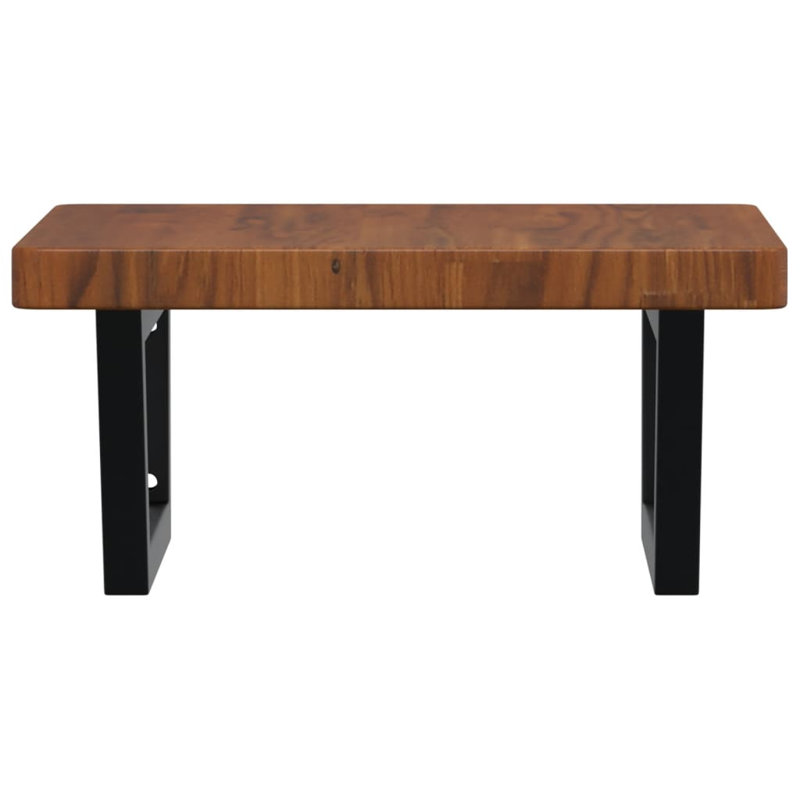 Ashya 50cm Solid Wood Bathroom Vanity Top, Dark Oak/Black