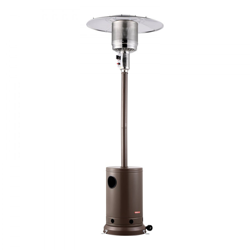 Chauffe-terrasse au propane 50000BTU haut martelé avec roues pour l'extérieur, Bronze