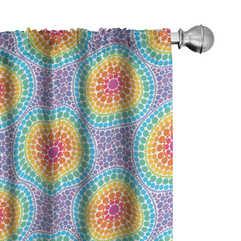 Geometric Semi-Sheer Rod Pocket Curtain Panels, 28" x 84"