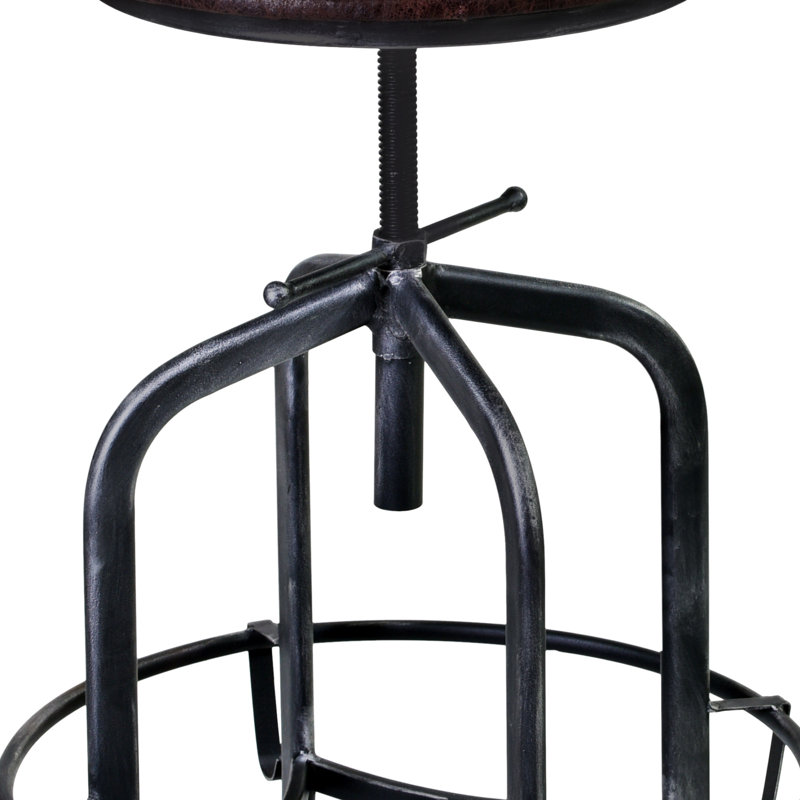 Tabouret de bar réglable brun et noir de style industriel