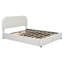 Grand lit tapissier blanc Teddy avec rangement relevable et design élégant-692555843-692555845