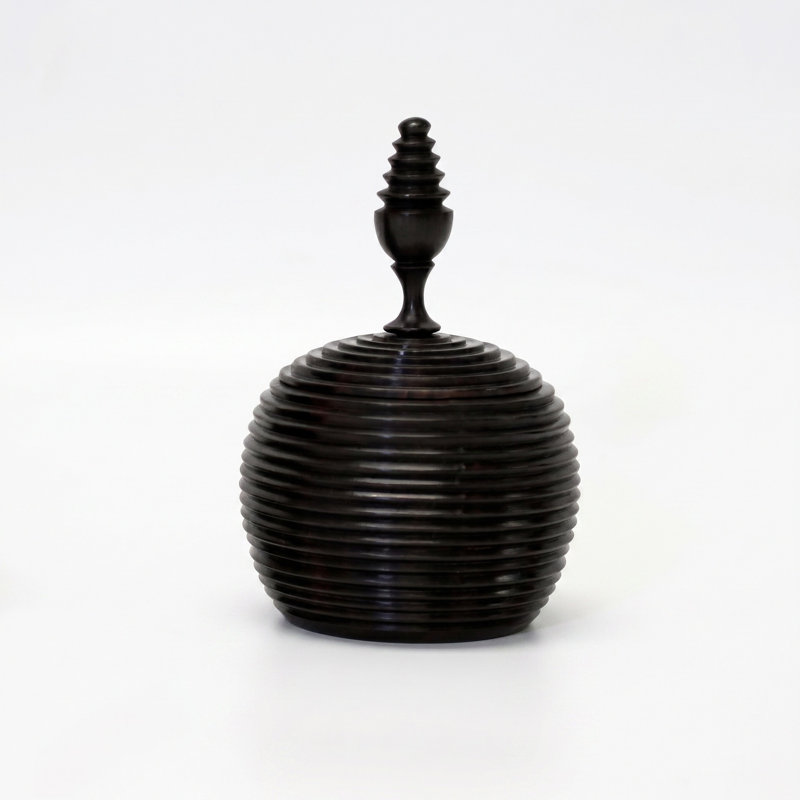 Ebony Wood Collection Wood Jar, 6.5"