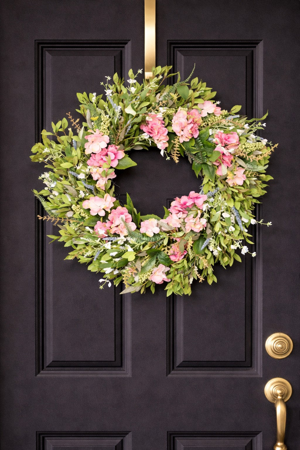 26" Handcrafted Berry Hydrangea No Holiday Wreath