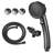 Matte Black 3-Mode Handheld Shower Head With Pause Switch And Adjustable Bracket-122807768