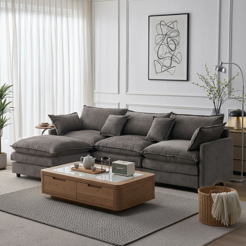 Canapé modulaire de 105 po, Gris