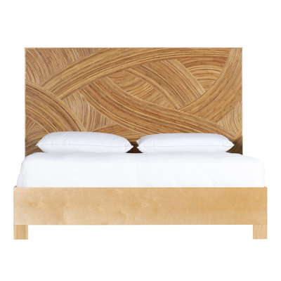 Swirl Rattan Platform Bed, Natural