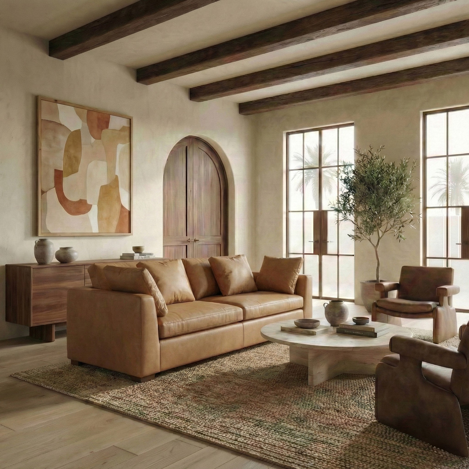 Blanca 98" Genuine Leather Sofa