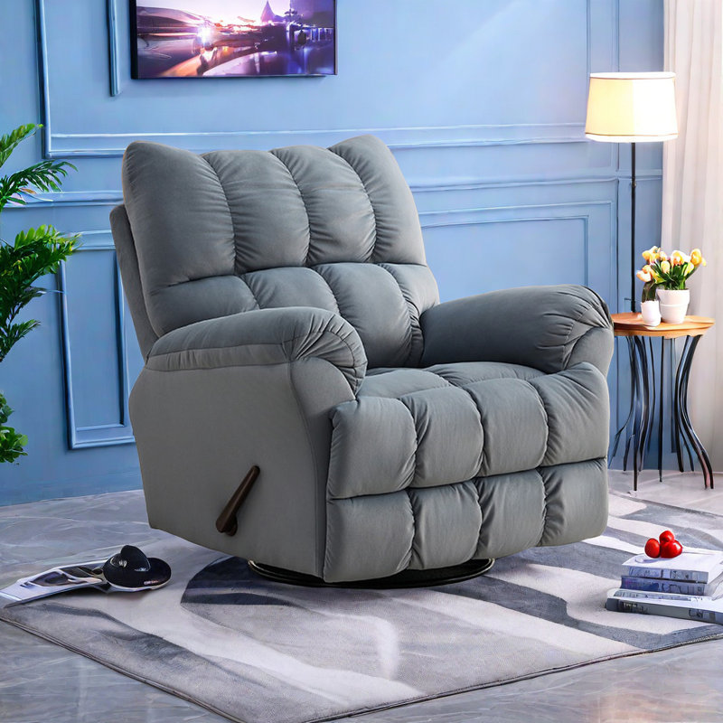 Fauteuil inclinable pivotant rembourré Tene, Bleu