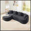 Canapé modulaire en forme de L Boneless avec méridienne incurvée, canapé modulaire en chenille, mousse 30D haute densité, canapé-lit modulaire minimaliste pour salon