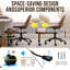 Chaise de bureau ergonomique à pieds croisés avec siège large à genoux, soutien lombaire et roues réglables-1234010847