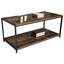 Adalayah Coffee Table Rustic Wooden Brown Grain Finish Living Room Storage Shelf 2 Tier
