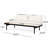 2 Seater - Left Side, Wood, Iron, Cream Water- Lining Kit Side With Wood Slats And Iron Frame, Cushions In