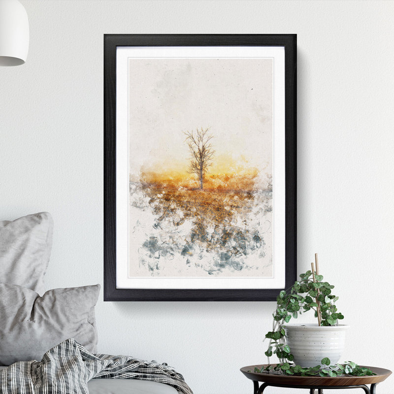 Summer Tree - Picture Frame Graphic Art Print, 33cm H x 24cm W x 2cm D, Black Framed